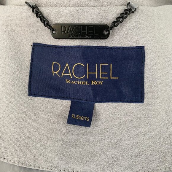 NWT RACHEL ROY Long Gray Mist Luxe Crepe Trench Coat XL - Picture 12 of 15